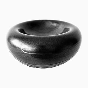 Hohe Anthrazitfarbene Metallic Glas Obstschale von Richard Rooze für Oljos