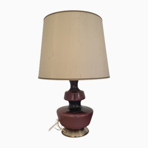 Lámpara de mesa danesa de vidrio de Holmegaard, años 60
