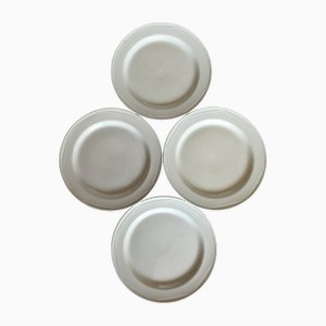 Vintage English Porcelain Dessert Plates with Pearl Trim, 1990s, Set of 4
