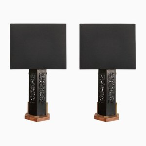 Brutalist Lamps by Angelo Brotto, 1955, Set of 2