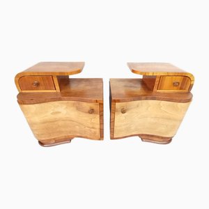 Art Deco Nachttische von Jindřich Halabala für Up Závody, 1940er, 2er Set