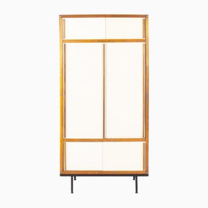 Wardrobe in Mahogany and Beige Panels by Andre Sornay, 1960