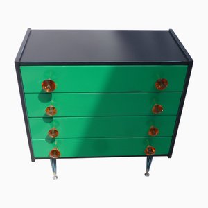 Schwarze Lackierte Vintage Kommode
