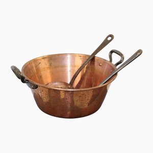 Copper Jam Pot and Copper Utensils, Set of 3