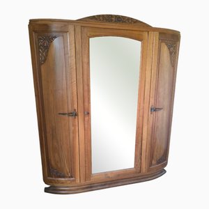 Art Deco Wardrobe with Mercury Mirror, 1890s