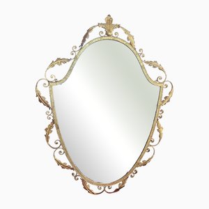 Vintage Brass Mirror, 1940s