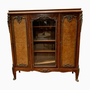 Louis XV Bücherregal aus Mahagoni & Wurzelholz, 20. Jh.
