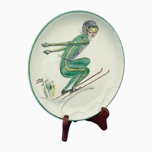 Vintage Art Deco Keramik Teller von Tarcisio Tosin, 1950er