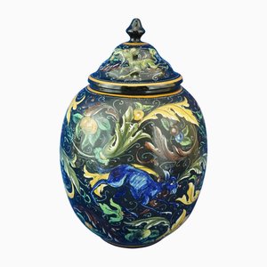 Vintage Neo-Renaissance Ceramic Potiche Vase by the MAP factory - Mengaroni, Italy, 1930s