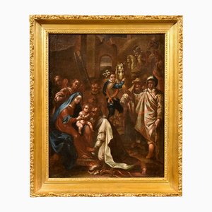 Giovanni Stradano, Adoración de los magos, 1500s-1600s, óleo sobre lienzo