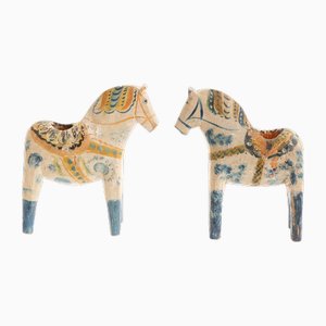 Dala Horse Candleholders, Set of 2