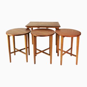 Mid-Century Modern Folding Tables by P. Hundevad, 1960s, Set of 4