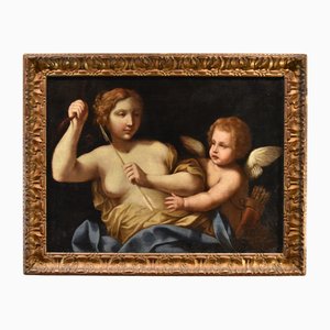 D'après Benedetto Gennari, Vénus Désarme Cupidon, 17ème Siècle, Huile sur Toile