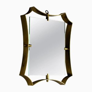 Vintage Italian Brass Mirror, 1950s