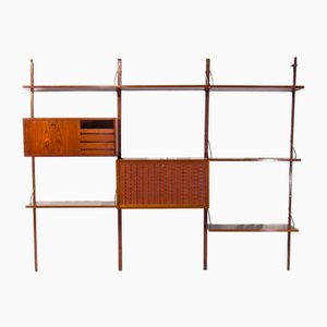 Bibliothèque Système d'Étagères Murales Cado Mid-Century en Teck par Poul Cadovius, Danemark, 1950s, Set de 8