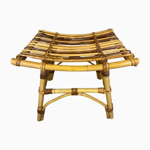 Vintage Rattan Hocker, 1970er