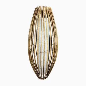 Lampada da salotto in vimini, Italia, 1970