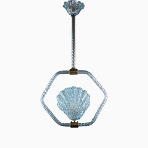 Art Deco Hängelampe aus Muranoglas von Barovier & Toso, 1930er