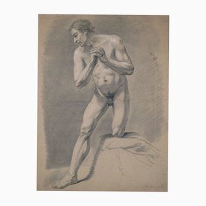 Johann Heinrich Meil, Männlicher Akt, 1807, Zeichnung auf Papier