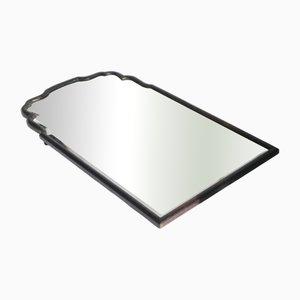 Large Dutch Wooden Scalloped Mirror with Beveled Glass