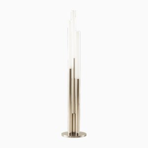 Mid-Century Italian Chrome and Opaline Glass Floor Lamp, 1970s