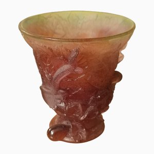 Jarrón de cristal morado de Daum France