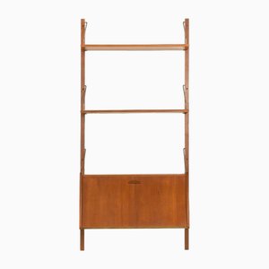 Mid-Century Danish Home Office Wall Unit in Teak, 1960s by Poul Cadovius
