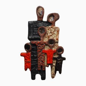 Belgian Ceramic Wall Art by Rogier Vandeweghe for Perignem, 1950s