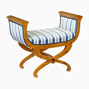 Schwedischer Empire Revival Hocker aus Birke, 19. Jh., 1890er