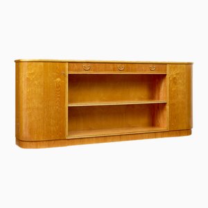Niedriges offenes skandinavisches Mid-Century Bücherregal aus Ulmenholz, 1950er