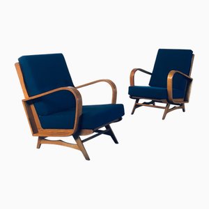 Mid-Century Modern Sessel aus Bugholz, Belgien, 1950er, 2er Set