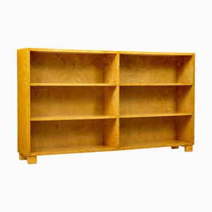Mid-Century Modern Swedish Birch Low Open Bookcase, 1950