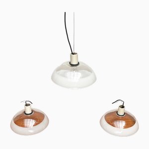 Mid-Century Modern Space Age Hängelampen aus Glas, 1960er, 3er Set