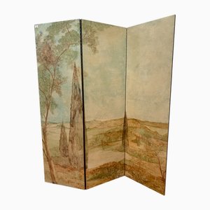 Three-Panel Painted Screen, 20th Century