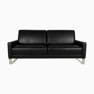 Ego 3-Sitzer Sofa aus schwarzem Leder von Rolf Benz