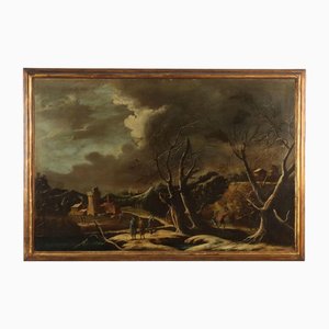 Marco Ricci, Winterlandschaft, Öl auf Leinwand, Gerahmt