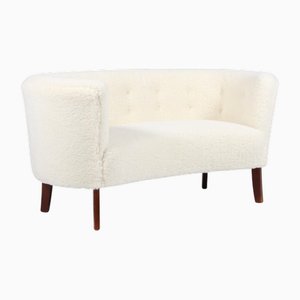 Danish Banana Sofa in Lambswool, 1940s