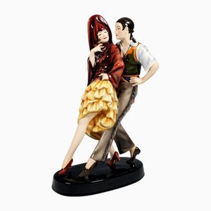 Spanish Ceramic Dancer attributed to Josef Lorenzl for Goldscheider Vienna, 1930s