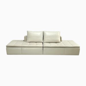 Cremefarbene modulare Mezzo Sofaeinheiten aus Leder von BoConcept, 2er Set
