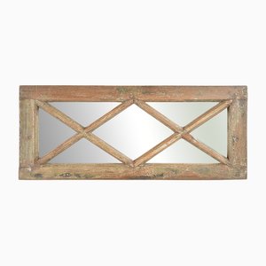 Antique Wall Mirror in Patinated Wood