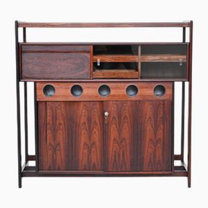 Mueble bar en seco de palisandro de Knud Bent para Dyrlund, Dinamarca, años 60
