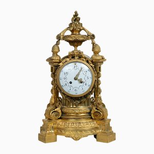 Horloge Napoléon III Antique en Bronze Doré, France, 19ème Siècle