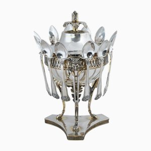 Sucrier Ancien en Argent Vermeille, Angleterre, Fin du 19ème Siècle