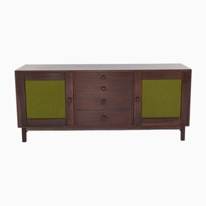 Aparador de teca con inserciones de tela de Poltronova, años 60