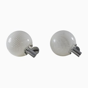 Murano Glass Wall Sconces from Venini, Italy, 1970s, Set of 2
