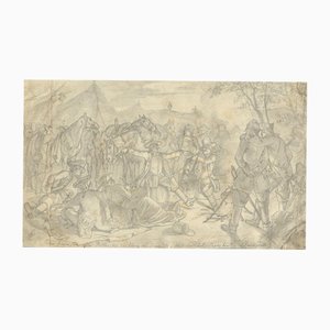 Wilhelm Camphausen, Prince Eugène de Savoie à Belgrade, XIXe siècle, Dessin au graphite