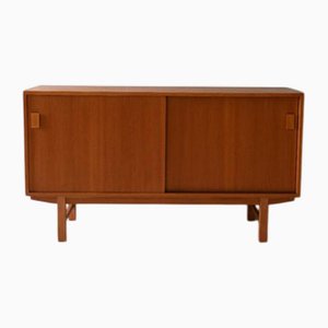 Aparador danés con puerta corredera, estantes y cajón interior, años 70