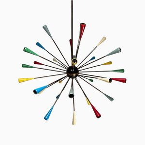 Mid-Century Sputnik Chandelier attributed to Stilnovo, Italy, 1950s