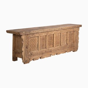 Credenza antica intagliata a mano, metà XIX secolo