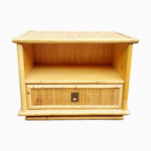 Italian Modern Bamboo and Rattan Nightstand by Dal Vera, 1960s